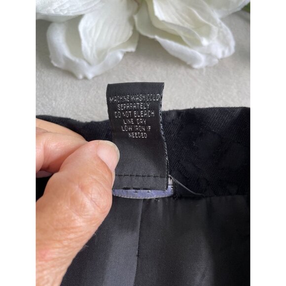 Multiples Black Long-Sleeve Button-Up Top Jacket Abstract Pattern M Whimsigoth - Picture 9 of 10